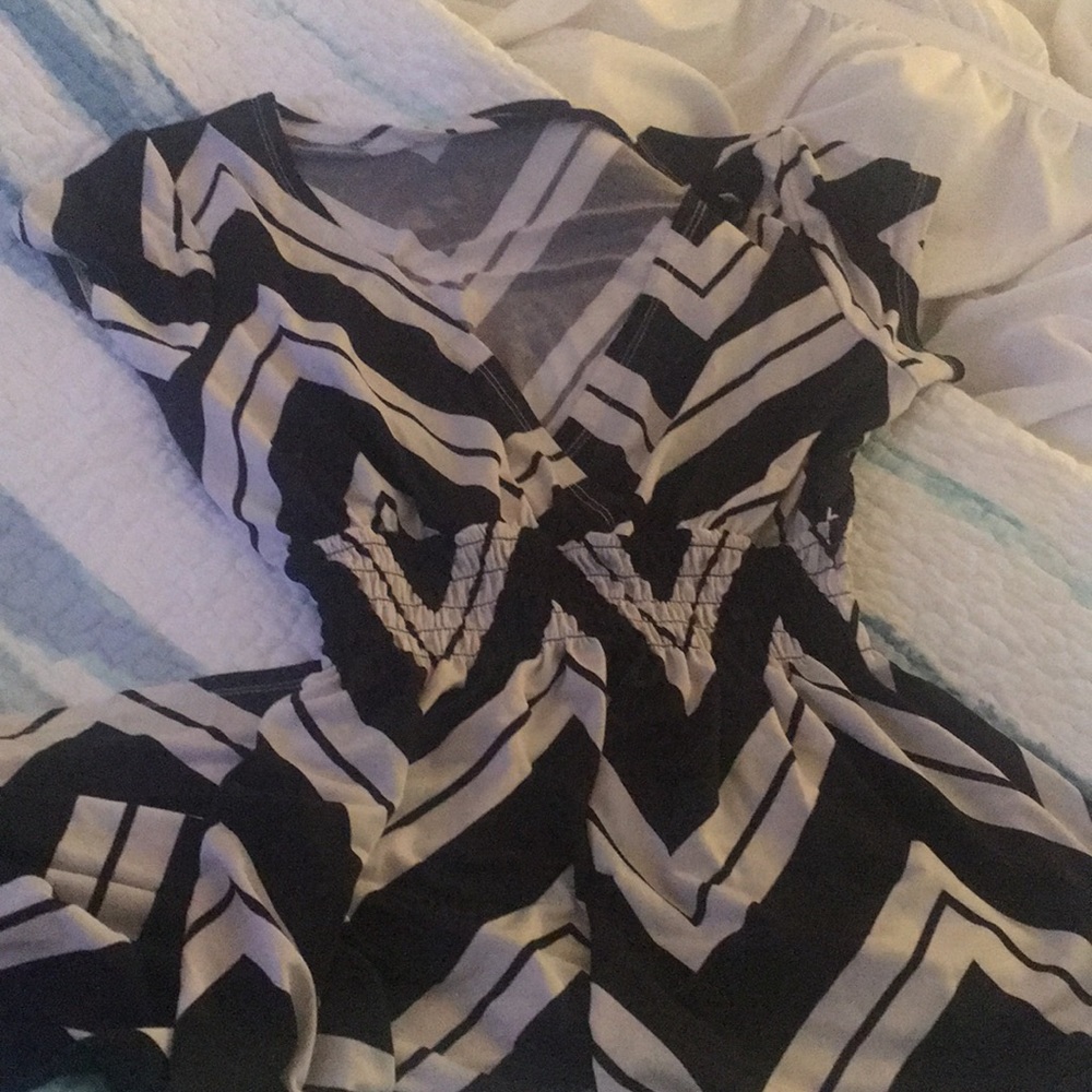 Black and white beach coverup/ sundress
